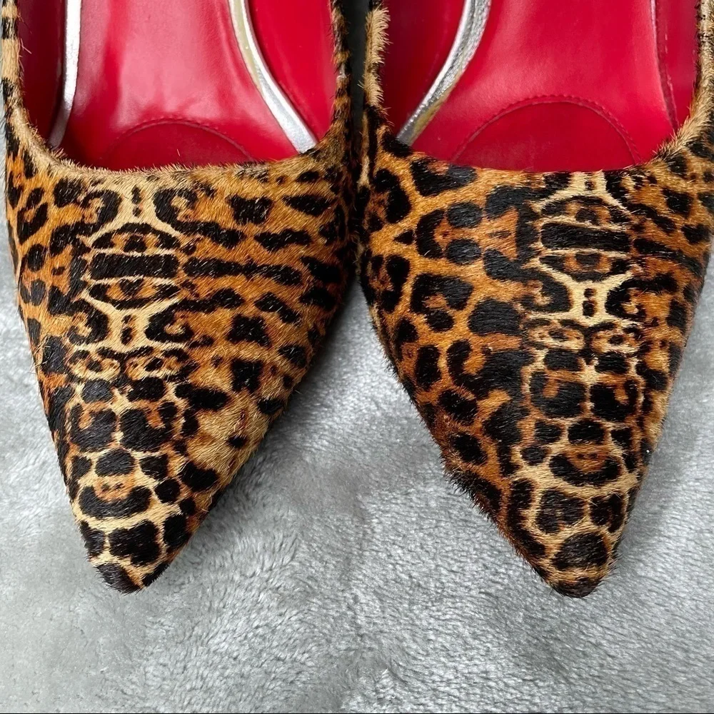 Charles Jourdan Leopard Print Calf Hair Pumps Size 9 Luxury Designer Heels